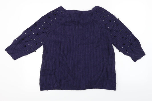 Warehouse Womens Blue Pullover Jumper Size 10