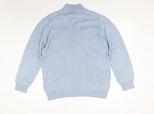 H&M Womens Blue Knit Henley Jumper Size 12