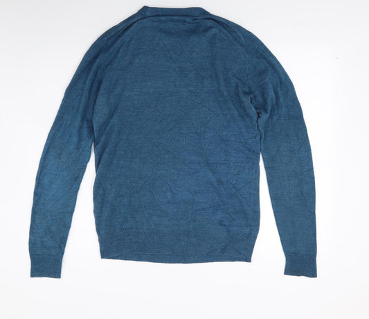 Ceder wood state Mens Blue Knit Pullover Jumper Size M