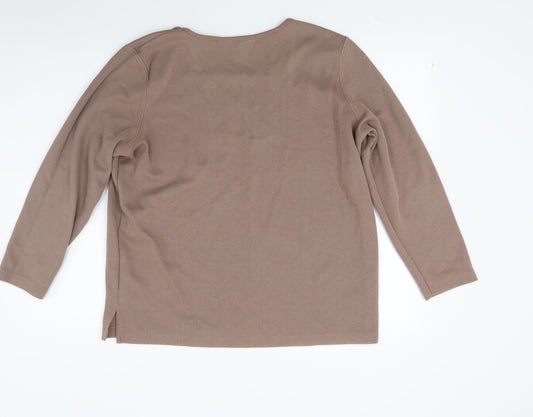 BM Womens Brown Pullover Jumper Size M