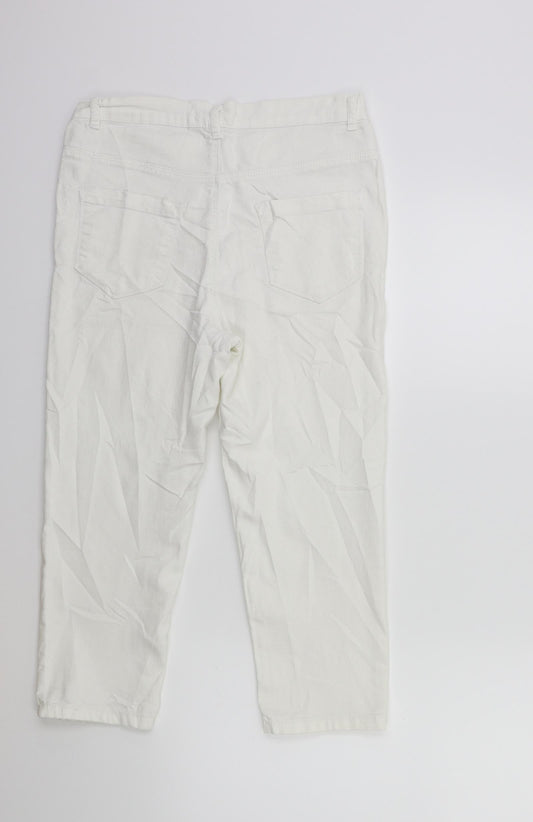 Preworn Womens White Denim Cropped Jeans Size 28 in L20 in