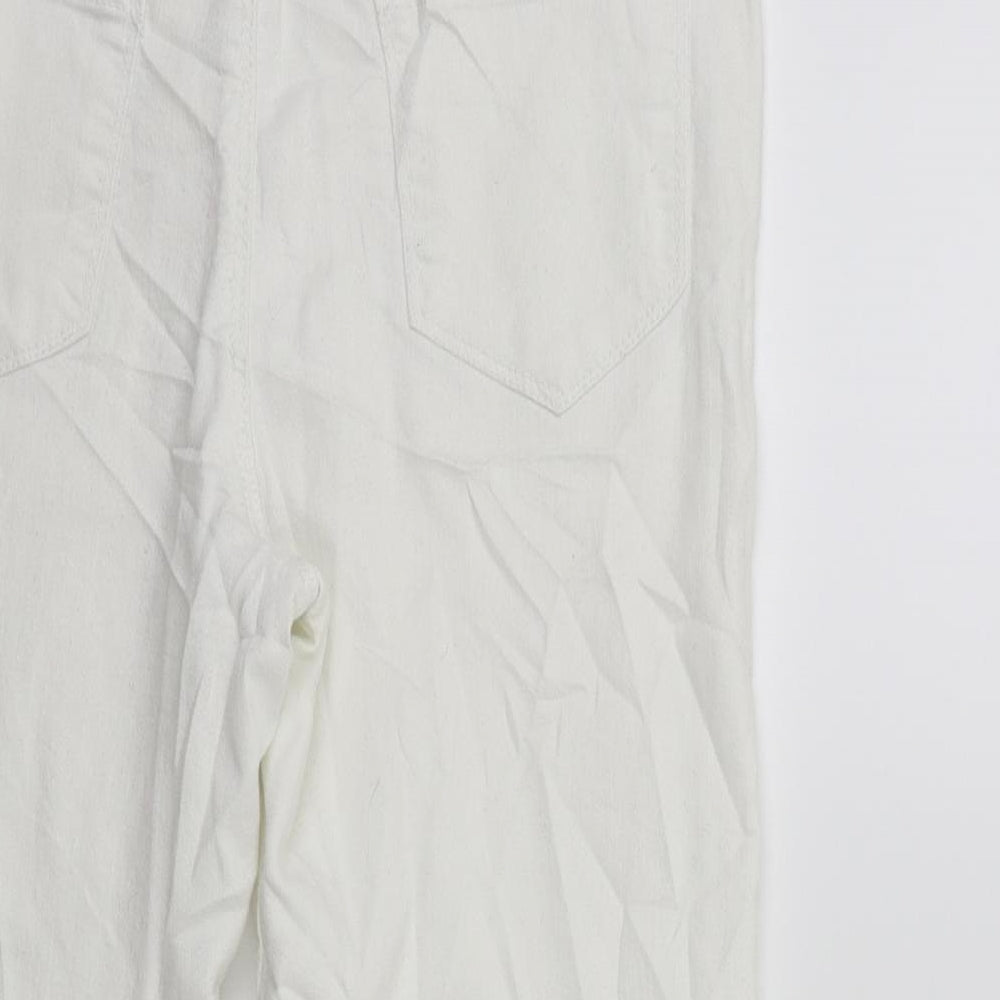 Preworn Womens White Denim Cropped Jeans Size 28 in L20 in
