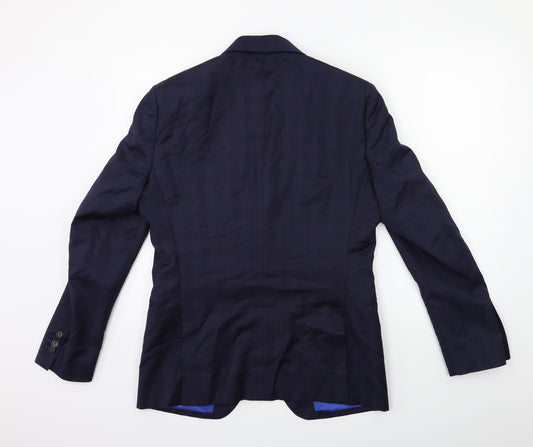Preworn Mens Blue Check Jacket Suit Jacket Size 38
