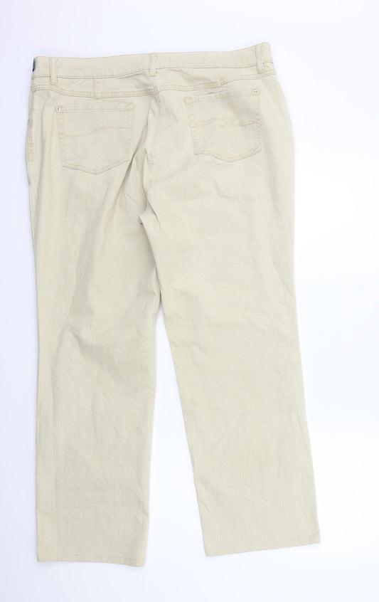 ZERRES Womens Beige Denim Straight Jeans Size 20 L29 in