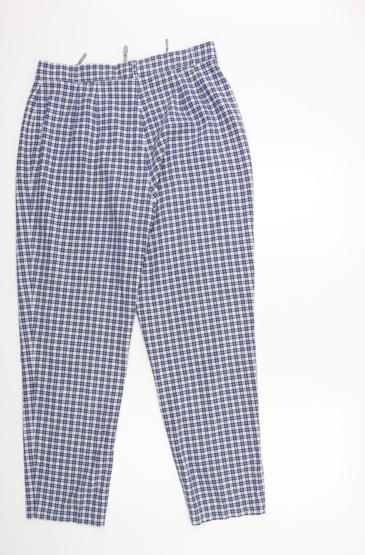 ANNA MONTAUA Womens Blue Check Snow Pants Trousers Size 16 L29 in