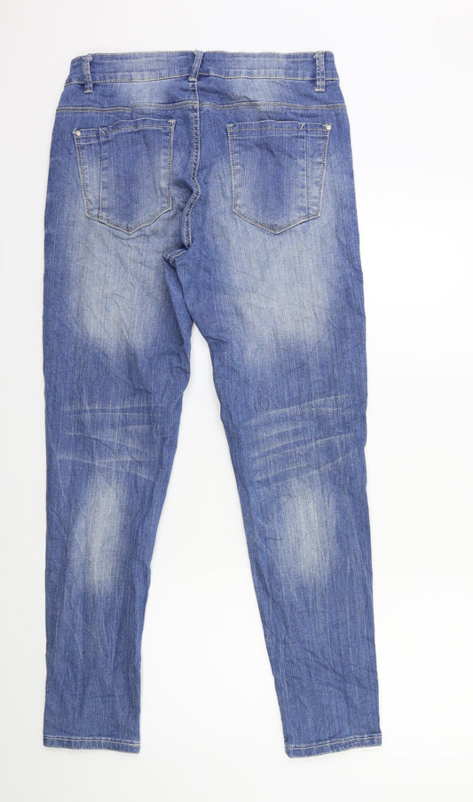 CHIC Womens Blue Denim Skinny Jeans Size 12 L30 in