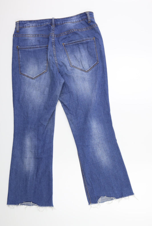 Brave Soul Womens Blue Denim Flared Jeans Size 32 in L28 in