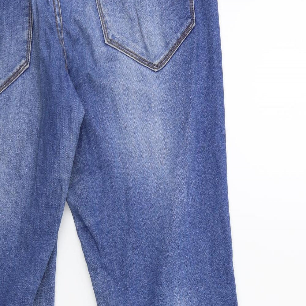 Brave Soul Womens Blue Denim Flared Jeans Size 32 in L28 in