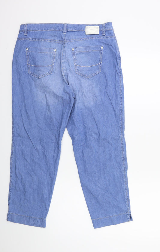 Braxx Womens Blue Denim Straight Jeans Size 16 L25 in