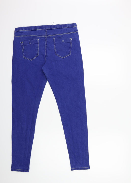 Denim & Co. Womens Blue Denim Jegging Jeans Size 14 L28 in