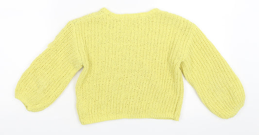 H&M Girls Yellow Pullover Jumper Size 5-6 Years