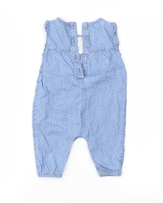 George Girls Blue Polka Dot Romper One-Piece Size 3-6 Months