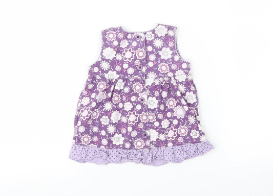 Matalan Girls Purple Floral Fit & Flare Size 3-6 Months