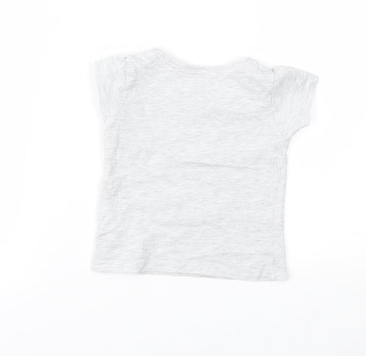 Primark Girls Grey Basic T-Shirt Size 9-12 Months
