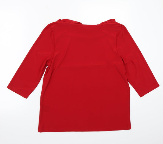 Anna rose Womens Red Basic T-Shirt Size L