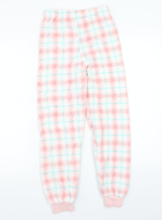Matalan Girls White Check Kimono Pyjama Pants Size 10-11 Years