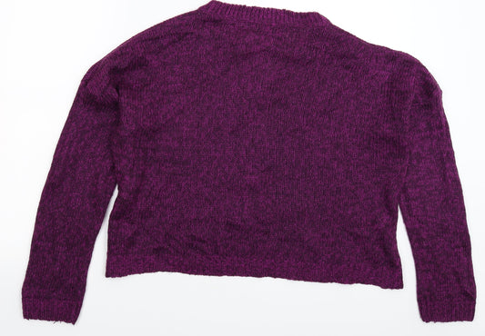 New Look Womens Purple Knit Pullover Jumper Size 14
