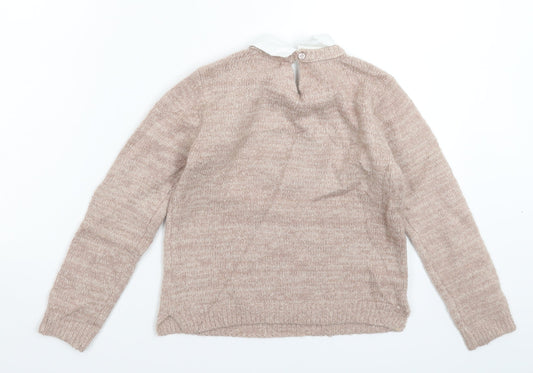 Primark Girls Beige Knit Pullover Jumper Size 10-11 Years