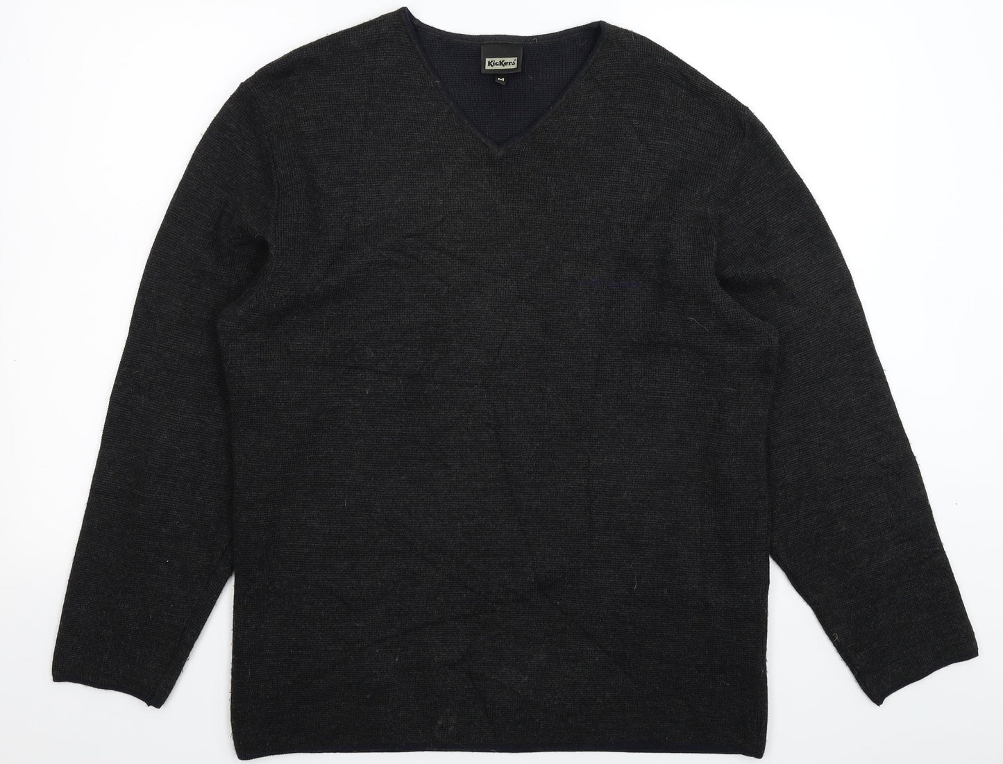 Kickers Mens Black Knit Pullover Jumper Size M
