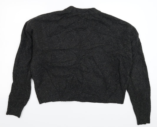 H&M Womens Black Knit Pullover Jumper Size M - Oversized