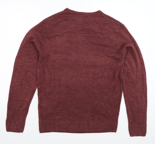 C&A Mens Brown Knit Pullover Jumper Size M