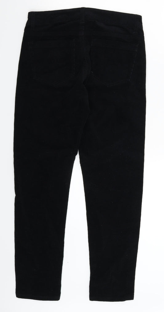 Indivia Womens Black Corduroy Trousers Size 28 in L27 in