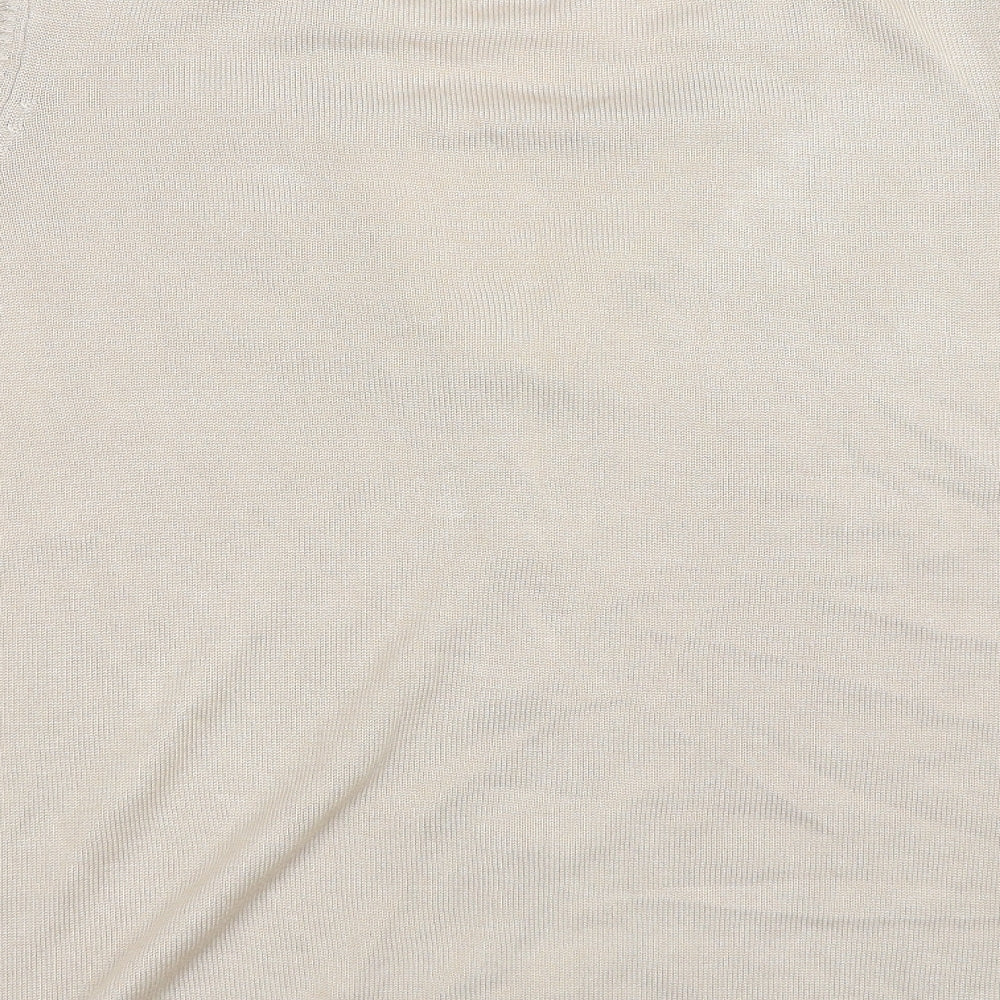 Preworn Womens Beige Basic T-Shirt Size S
