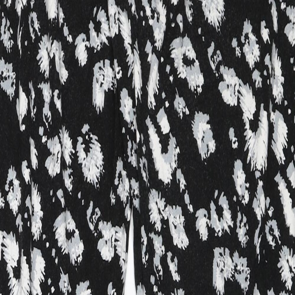 Peacocks Womens Black Floral Harem Trousers Size 8 L28 in