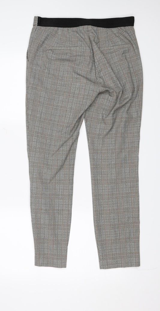 Zara Womens Grey Plaid Trousers Size M L25 in
