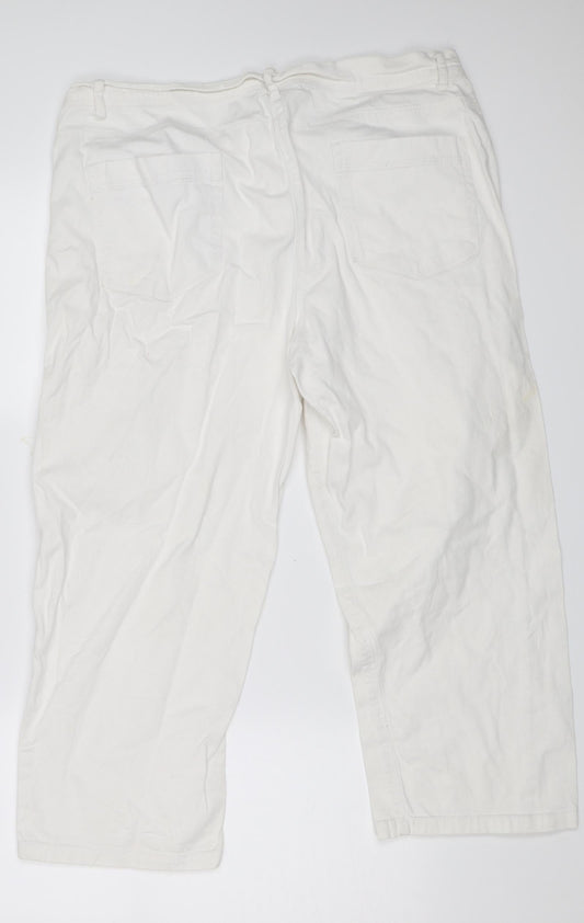 Mia Moda Womens White Trousers Size 18 L21 in