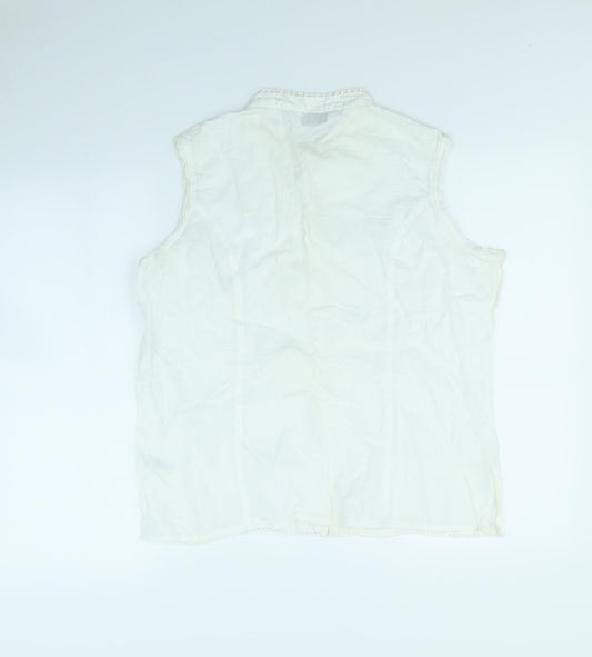 BHS Womens White Basic Button-Up Size 16