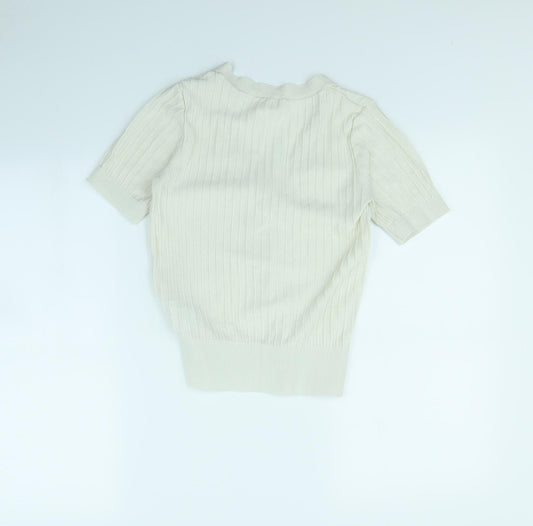 H&M Womens White Pullover Jumper Size XS