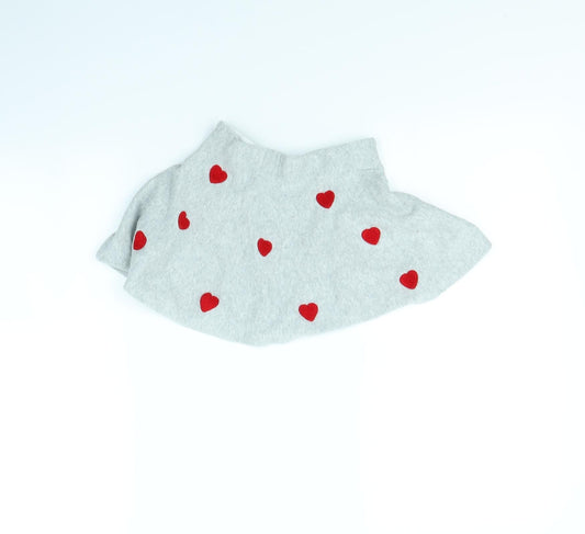 H&M Girls Grey Polka Dot Flare Skirt Size 4 Years - Heart