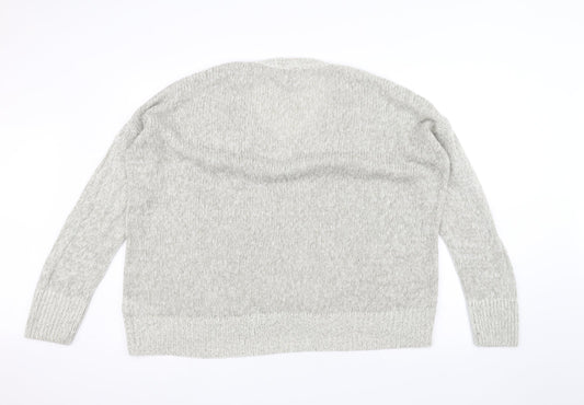 New Look Womens White Knit Pullover Jumper Size L