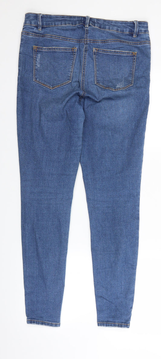 /Denim Womens Blue Denim Straight Jeans Size 12 L26 in