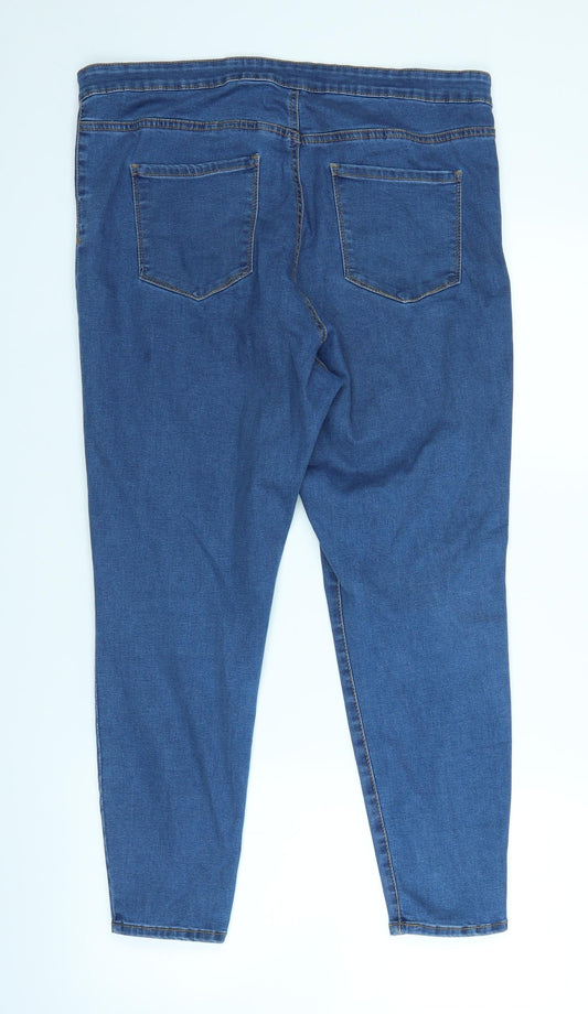 Denim & Co. Womens Blue Denim Straight Jeans Size 18 L24 in