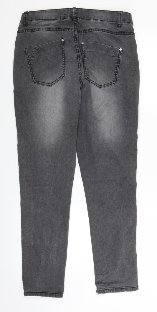 KappAhl Womens Black Denim Straight Jeans Size 12 L26 in