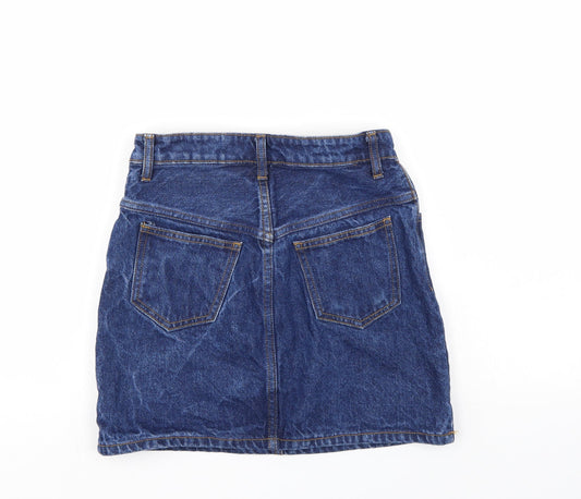 J Galt Womens Blue Denim A-Line Skirt Size S