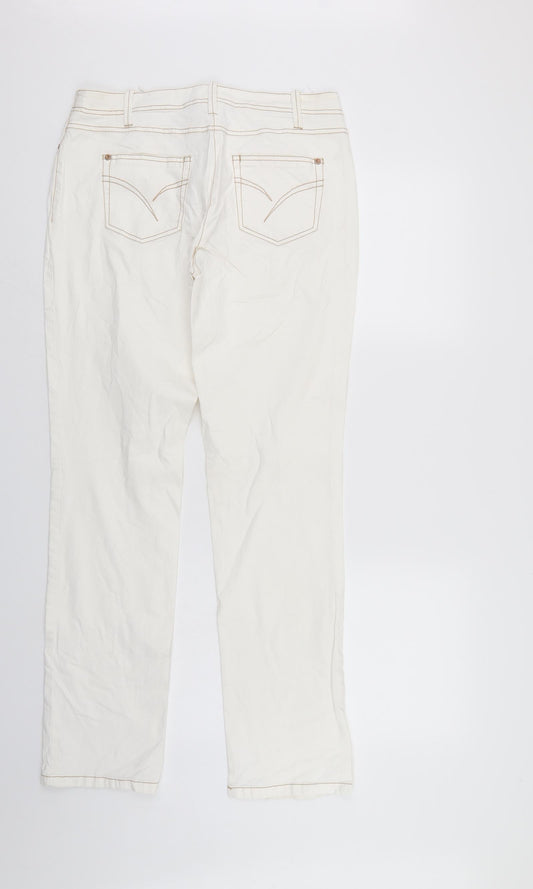 Hirsch Womens White Straight Jeans Size 12 L31 in