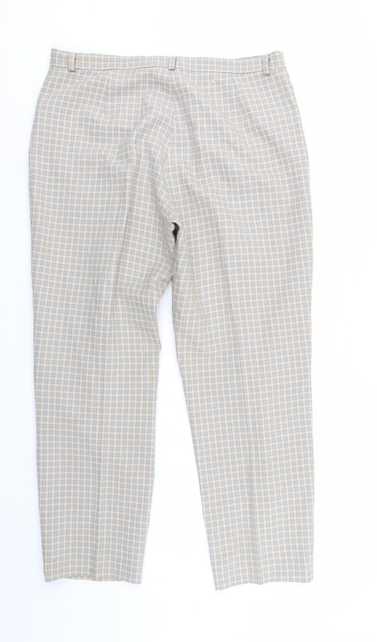 Guitano Womens Multicoloured Check Trousers Size 16 L26 in
