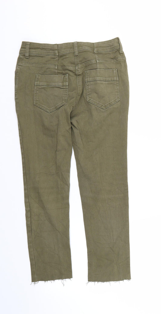 F&F Womens Green Denim Cropped Jeans Size 8 L23 in