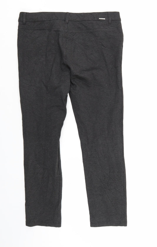 Promod Womens Grey Cropped Trousers Size L L26 in