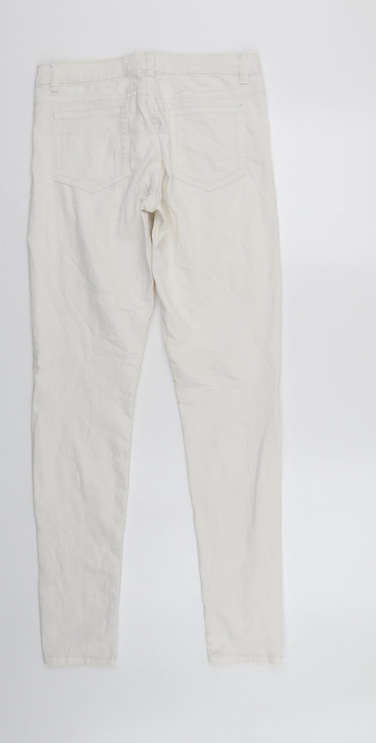 Divided Womens White Denim Skinny Jeans Size 10 L30 in