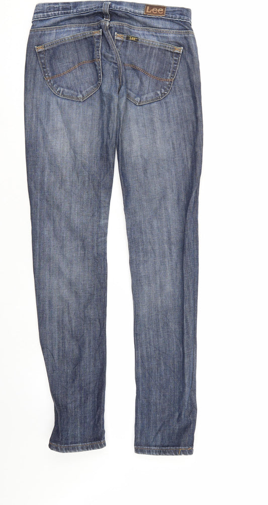 lee  Womens Blue  Denim Straight Jeans Size 25 in L33 in