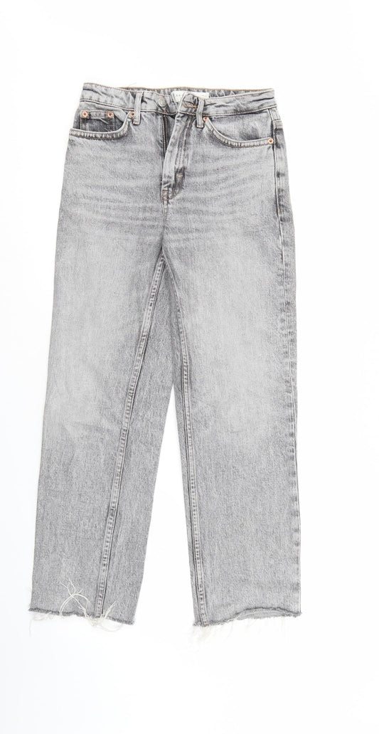 Top Shop Mens Grey Denim Cropped Jeans Size 24 L26 in