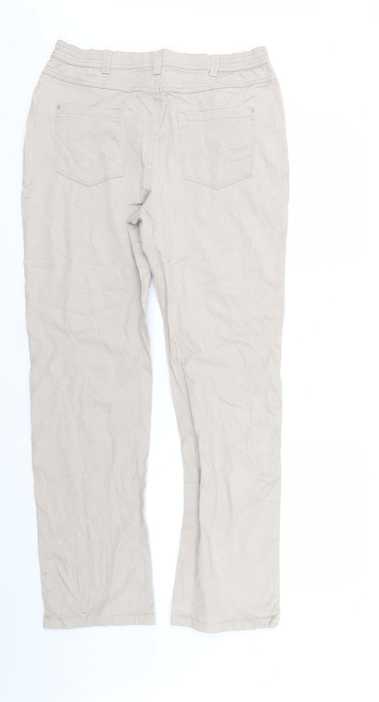 Charles Jogule Womens Beige Denim Straight Jeans Size 32 in L29 in
