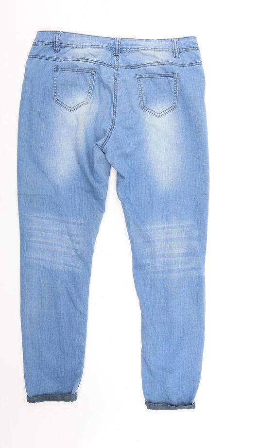 G21 Womens Blue Denim Straight Jeans Size 14 L28 in