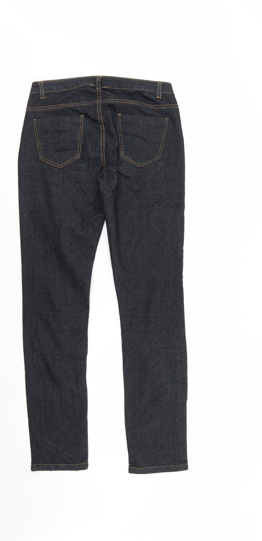 Preworn Womens Black Denim Straight Jeans Size 6 L29 in