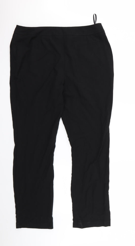 Preworn Womens Black Trousers Size 16 L23 in