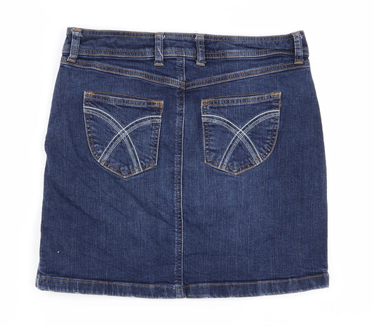 Preworn Womens Blue Denim Straight & Pencil Set Size 10
